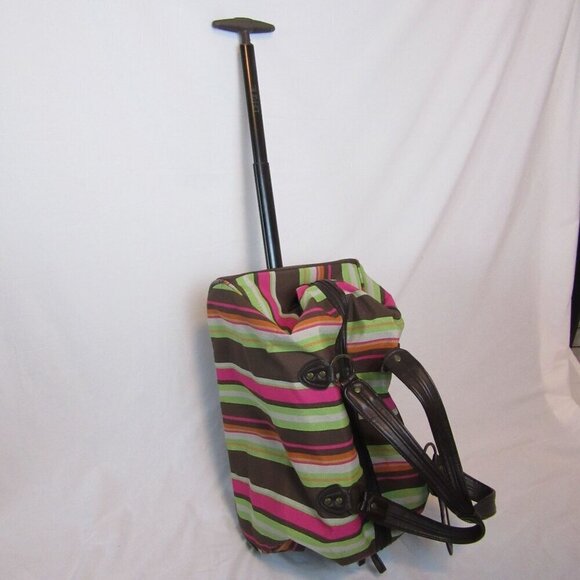 Dakine Fall Striped Roller Bag Carry On Travel Luggage Canvas 20" Long - Picture 2 of 9